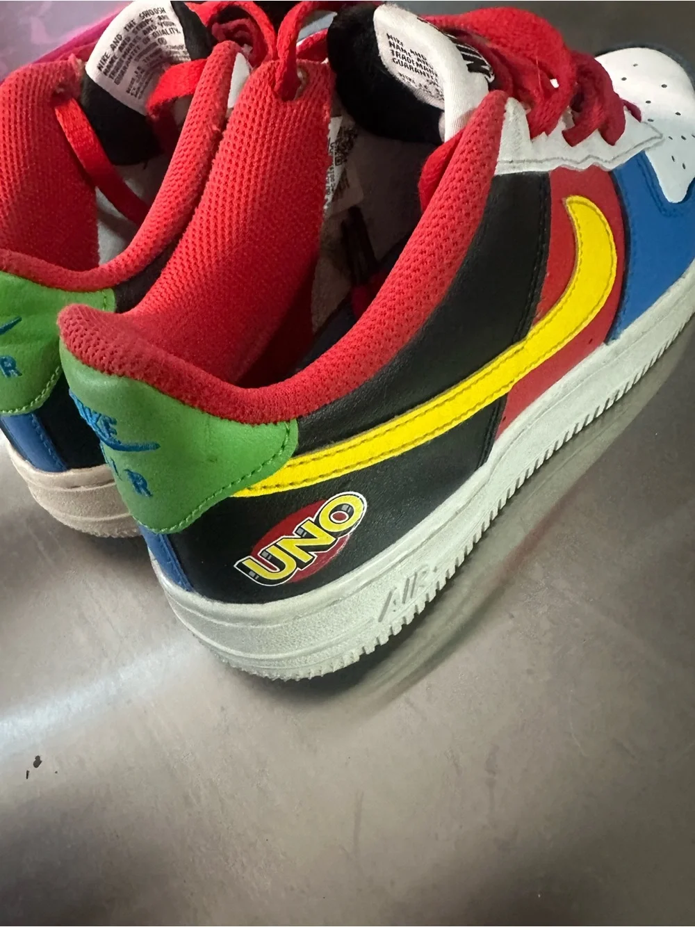 Nike UNO Colorblock Air Force 1 Sneakers - White/Blue/Red/Yellow